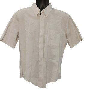 Golden V Men's 17 White Natural Blend Cotton SS Dress Shirt